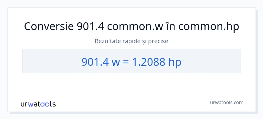Conversie 901.4 wați la cai putere