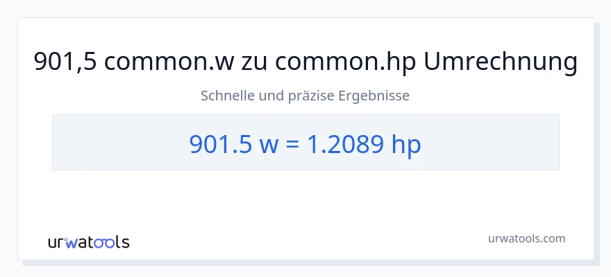 901.5 Watt zu PS Umwandlung