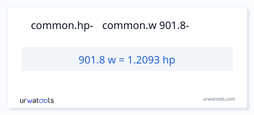 המרה של 901.8 וואט ל- כּוֹחַ סוּס