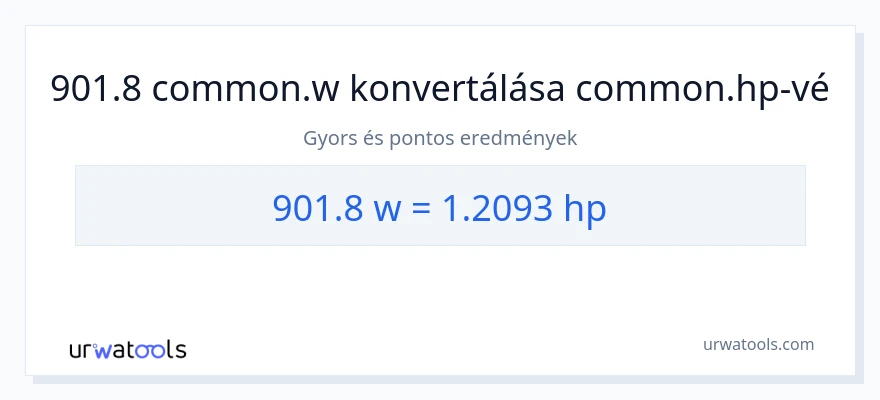 901.8 watt - lóerő konverzió