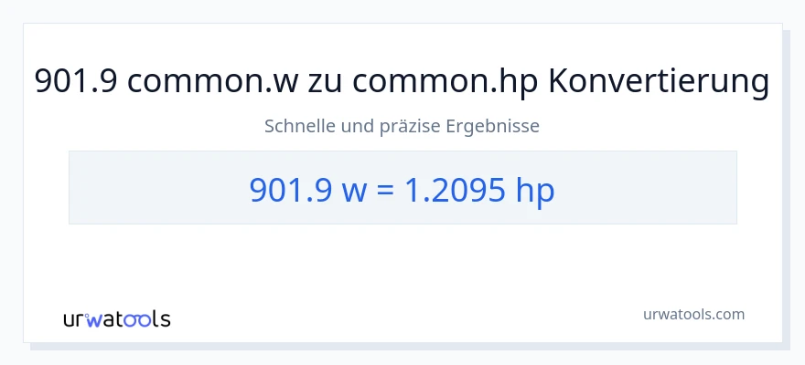 901.9 Watt zu PS Umwandlung