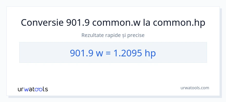 Conversie 901.9 wați la cai putere
