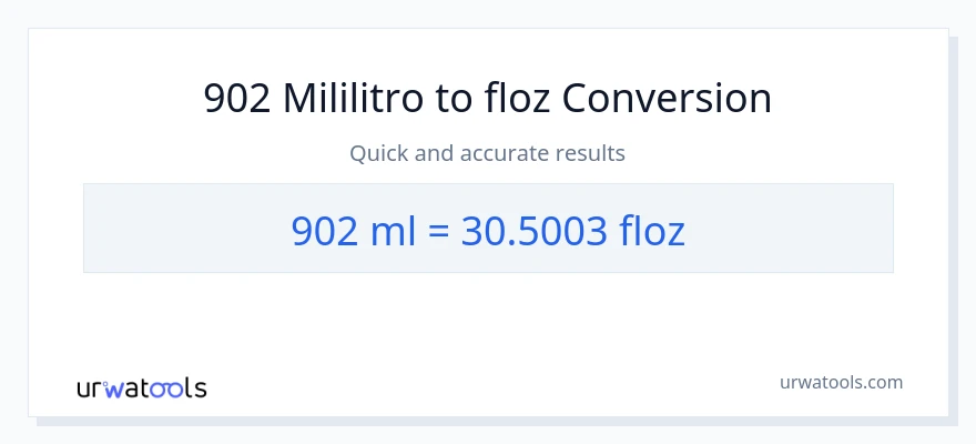 902 mga mililitro patungong mga onsa ng likido na conversion