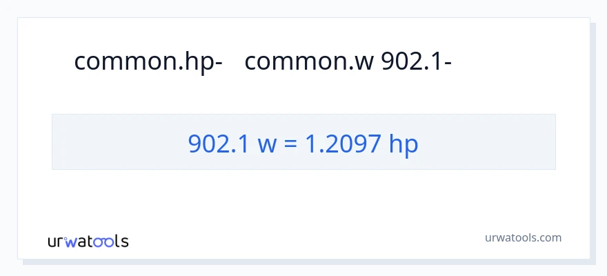 המרה של 902.1 וואט ל- כּוֹחַ סוּס