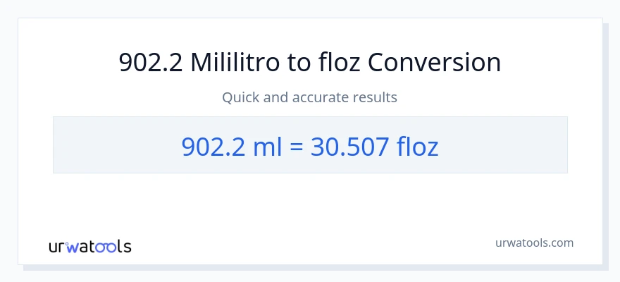 902.2 mga mililitro patungong mga onsa ng likido na conversion