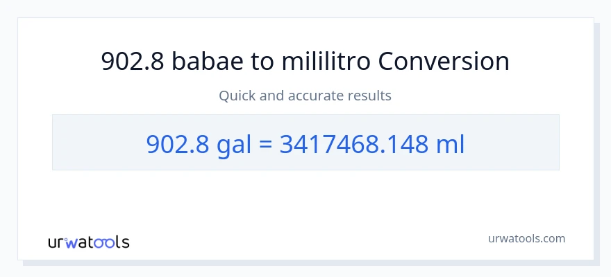 902.8 Mga galon patungong mga mililitro na conversion