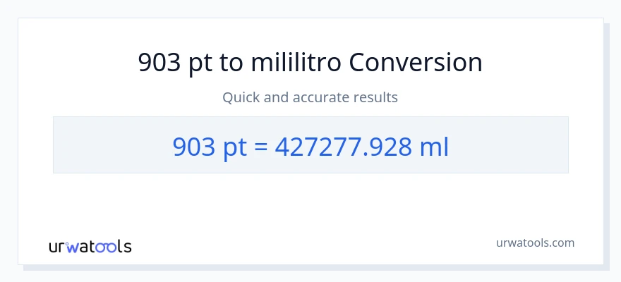 903 Pints patungong mga mililitro na conversion
