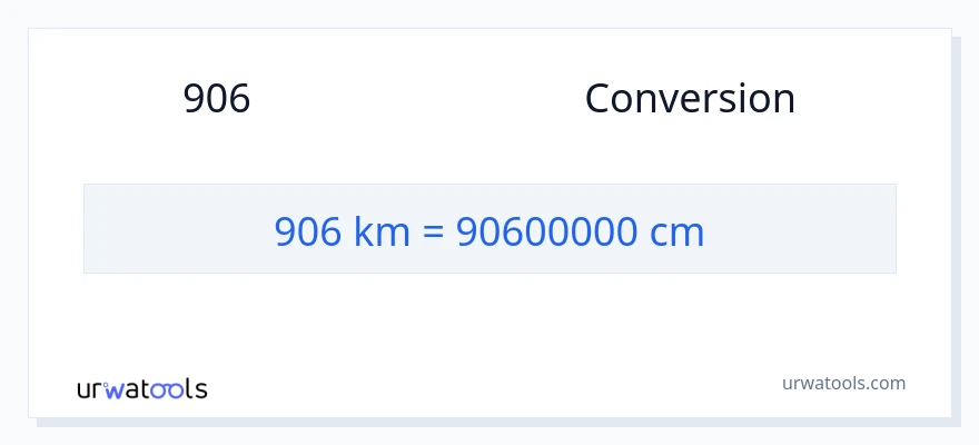 การแปลง 906 กิโลเมตร เป็น เซนติเมตร