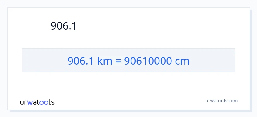 การแปลง 906.1 กิโลเมตร เป็น เซนติเมตร