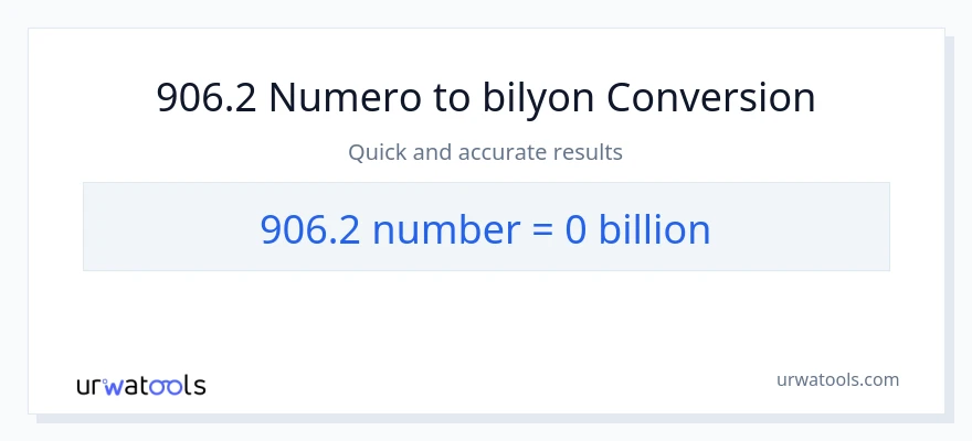 906.2 mga numero patungong bilyon-bilyon na conversion