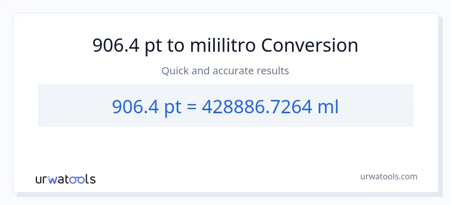 906.4 Pints patungong mga mililitro na conversion