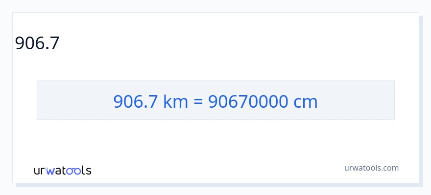 906.7 կիլոմետրեր-ից Սանտիմետրեր փոխակերպում