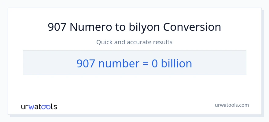 907 mga numero patungong bilyon-bilyon na conversion