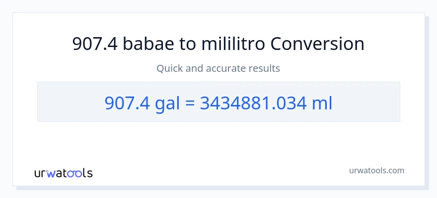 907.4 Mga galon patungong mga mililitro na conversion