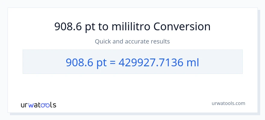 908.6 Pints patungong mga mililitro na conversion