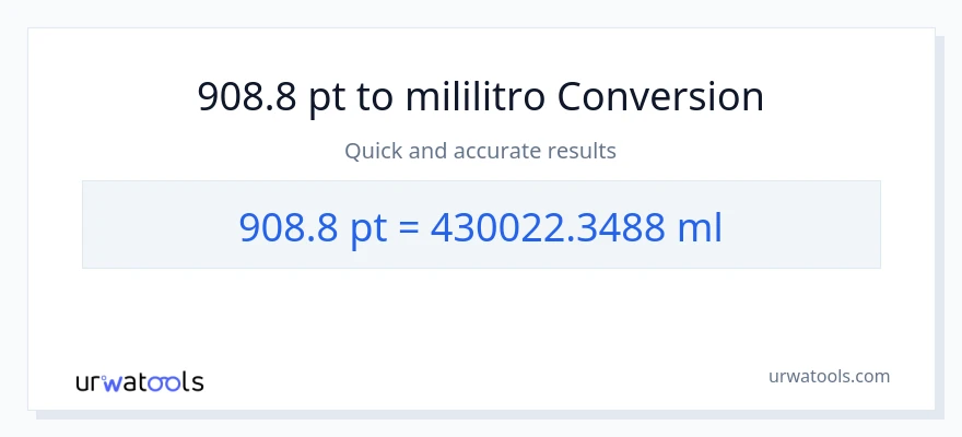 908.8 Pints patungong mga mililitro na conversion