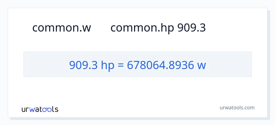 تبدیل 909.3 اسب بخار به وات
