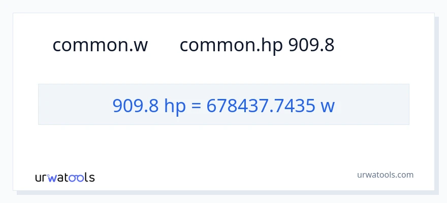 تبدیل 909.8 اسب بخار به وات