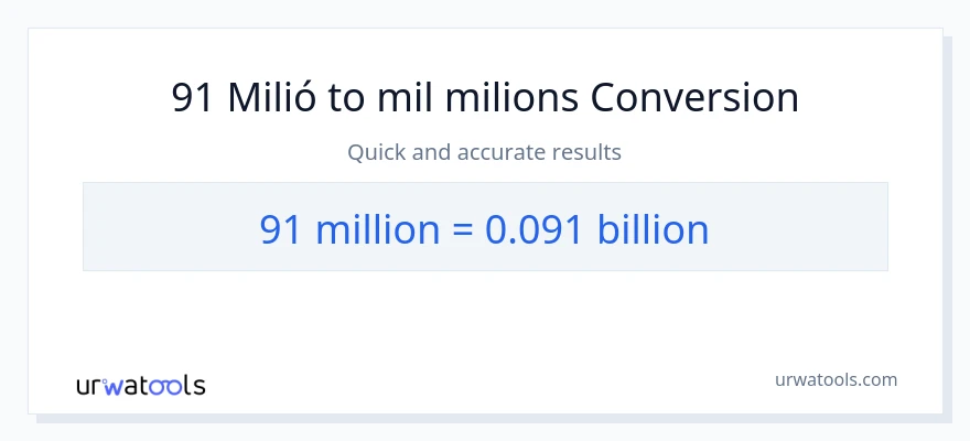 Conversió de 91 milions a milers de milions