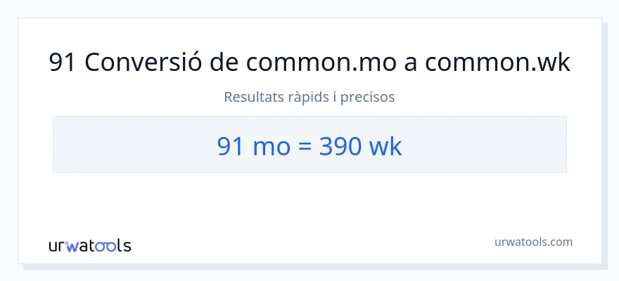 Conversió de 91 mesos a setmanes