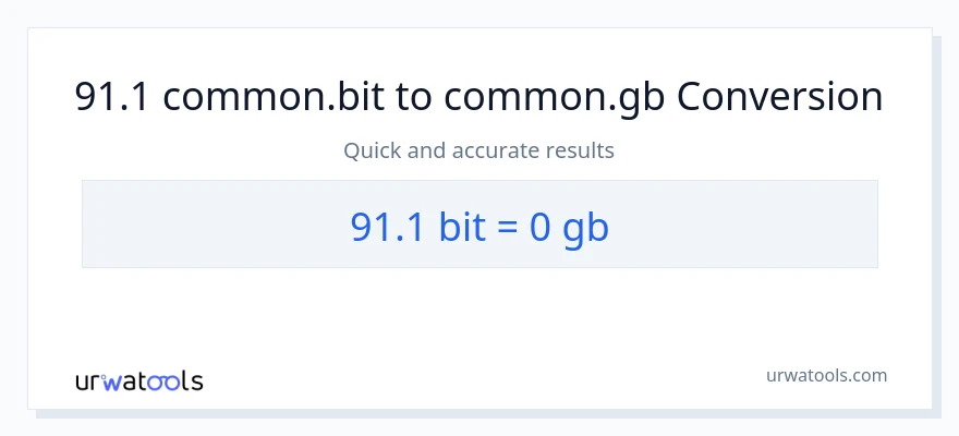 91.1 Bits patungong Gigabytes na conversion