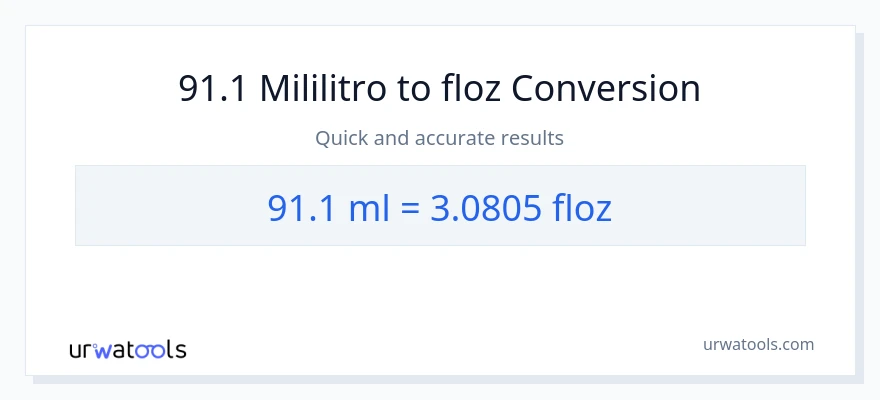 91.1 mga mililitro patungong mga onsa ng likido na conversion