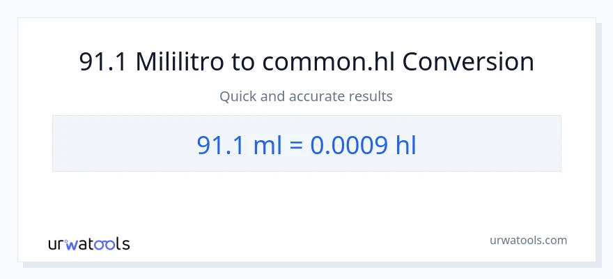 91.1 mga mililitro patungong Hls na conversion