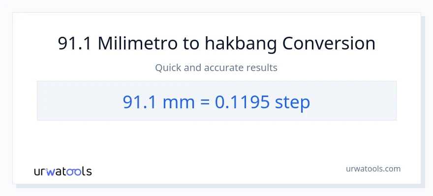 91.1 milimetro patungong mga hakbang na conversion