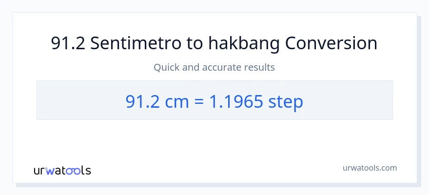 91.2 Mga Sentimetro patungong mga hakbang na conversion
