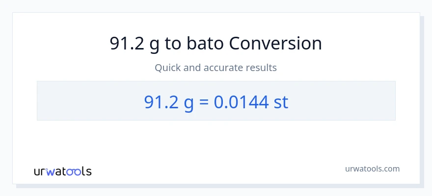 91.2 Gramo patungong Mga bato na conversion