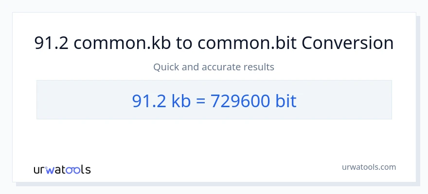 91.2 Kilobytes patungong Bits na conversion