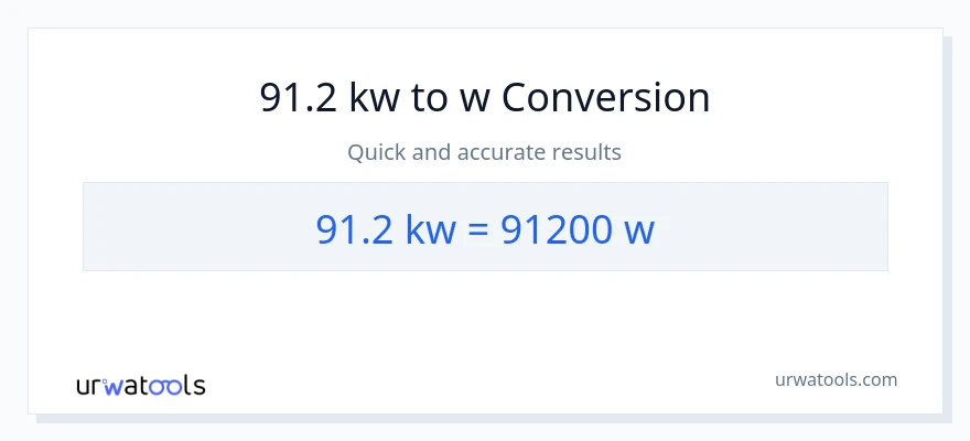 91.2 kilowatts patungong watts na conversion