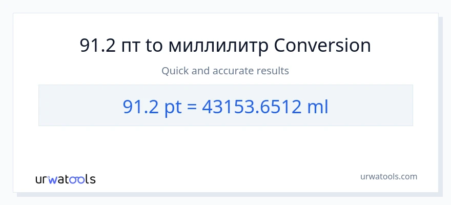91.2 Pints в миллилитры преобразование