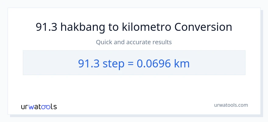 91.3 mga hakbang patungong Kilometro na conversion