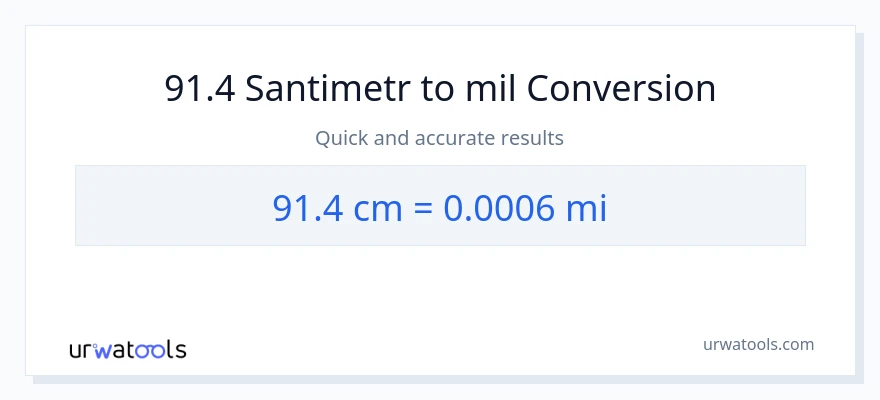 91.4 Santimetr-dən mil-ə çevrilmə