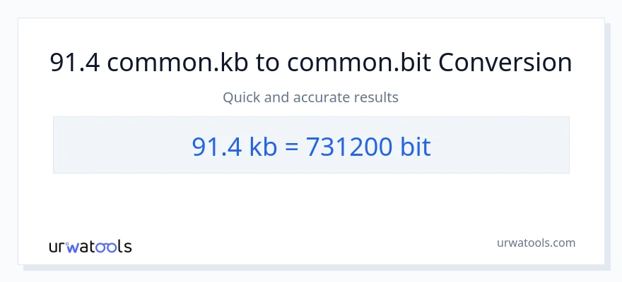 91.4 Kilobytes patungong Bits na conversion