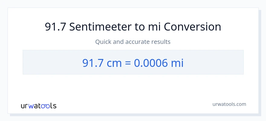 91.7 Sentimeetrid konversioon miilid-ks