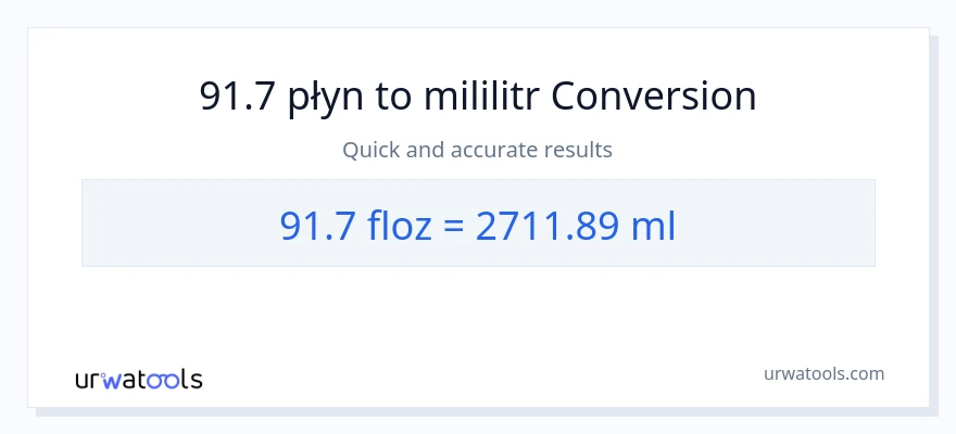 Konwersja 91.7 uncje płynu do mililitry