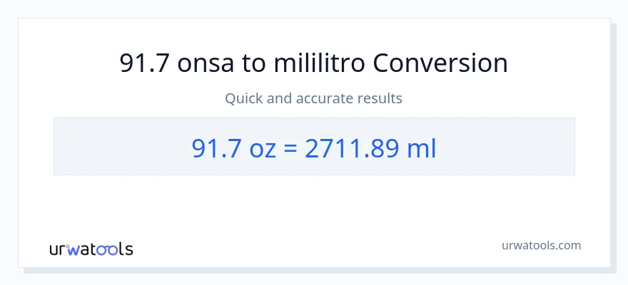 91.7 Mga onsa patungong mga mililitro na conversion