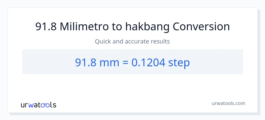 91.8 milimetro patungong mga hakbang na conversion