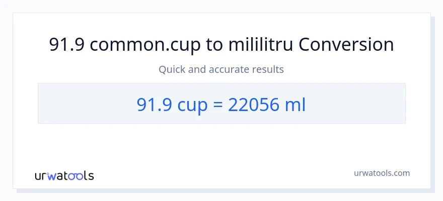 Conversie 91.9 cupe la mililitri