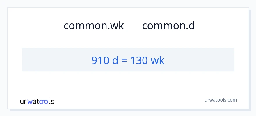 تبدیل 910 روزها به هفته‌ها