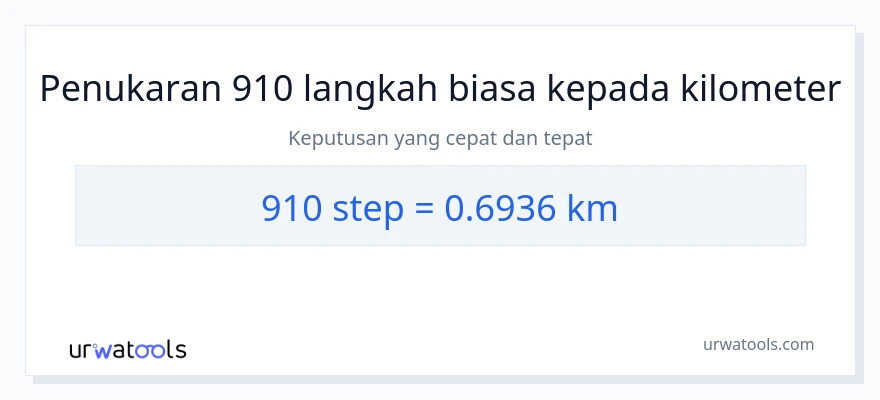910 steps to Kilometers conversion