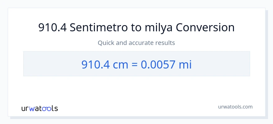 910.4 Mga Sentimetro patungong milya na conversion