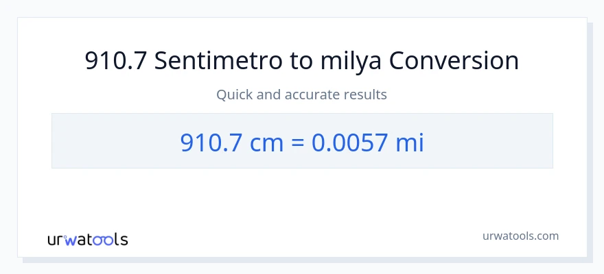 910.7 Mga Sentimetro patungong milya na conversion