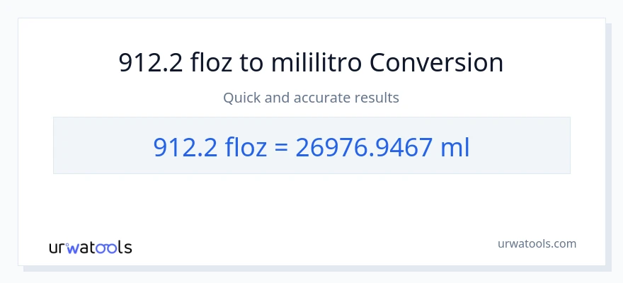 912.2 mga onsa ng likido patungong mga mililitro na conversion
