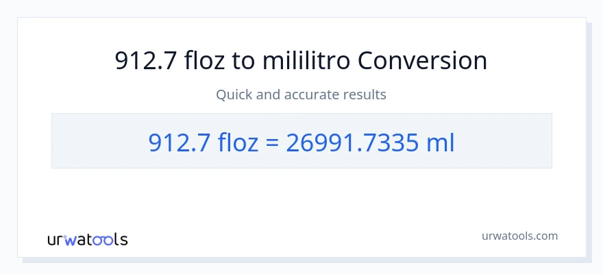 912.7 mga onsa ng likido patungong mga mililitro na conversion