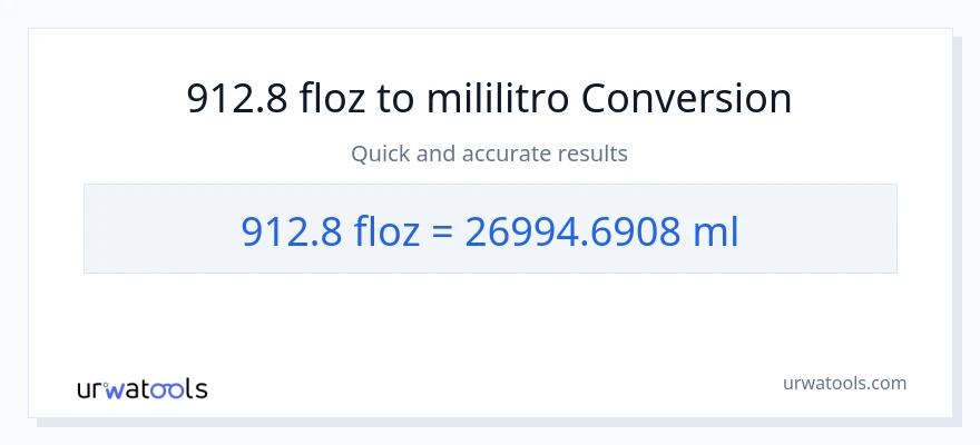 912.8 mga onsa ng likido patungong mga mililitro na conversion