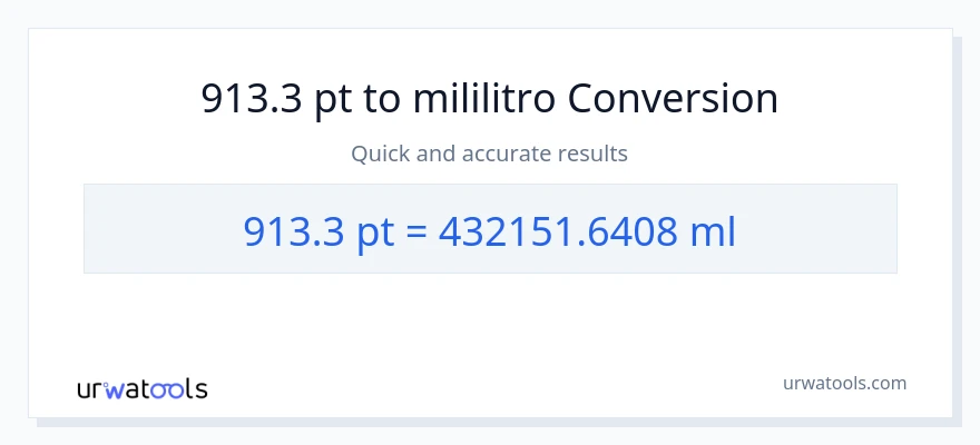 913.3 Pints patungong mga mililitro na conversion