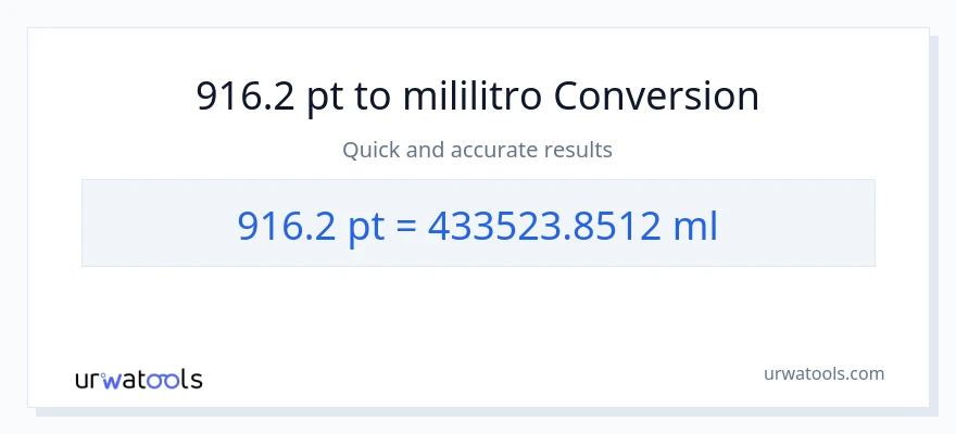 916.2 Pints patungong mga mililitro na conversion